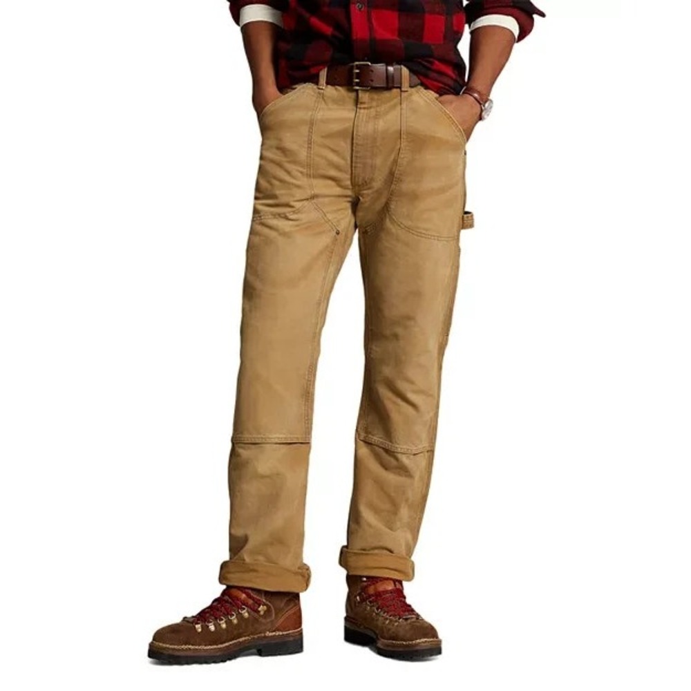 Ralph Lauren Polo Country Double Knee Canvas Carpenter Pants Men 38x31 NWT